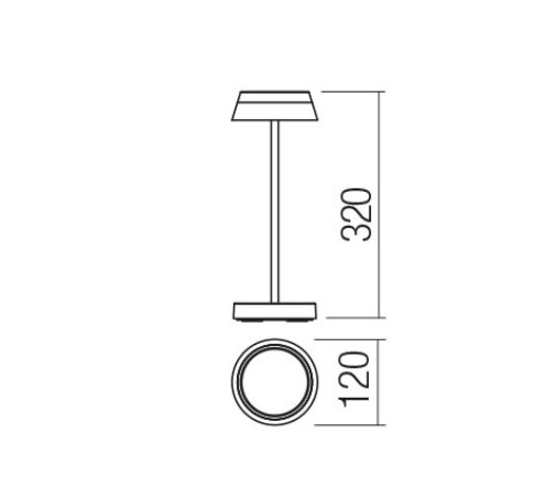 Lampada da tavolo a batteria 3W rosso