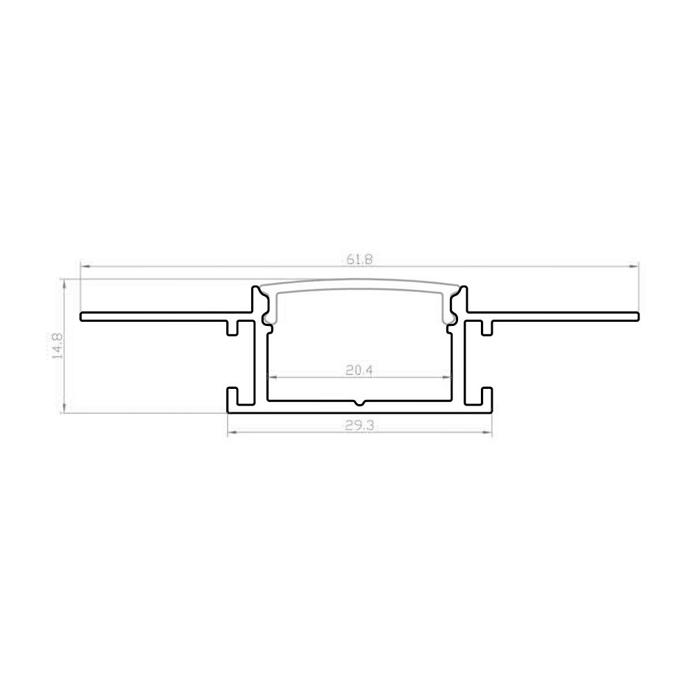 LED Profil Einbau 61,8x14,8 mm