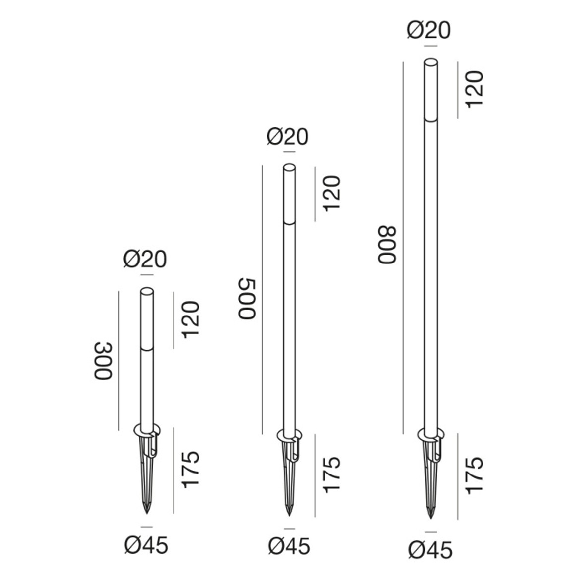 Lampada a picchetto a stelo LED IP65