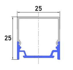 LED Profil schwarz 25x10,6mm inkl. U-Abd. LED Profil schwarz 25x10,6mm inkl. U-Abd.