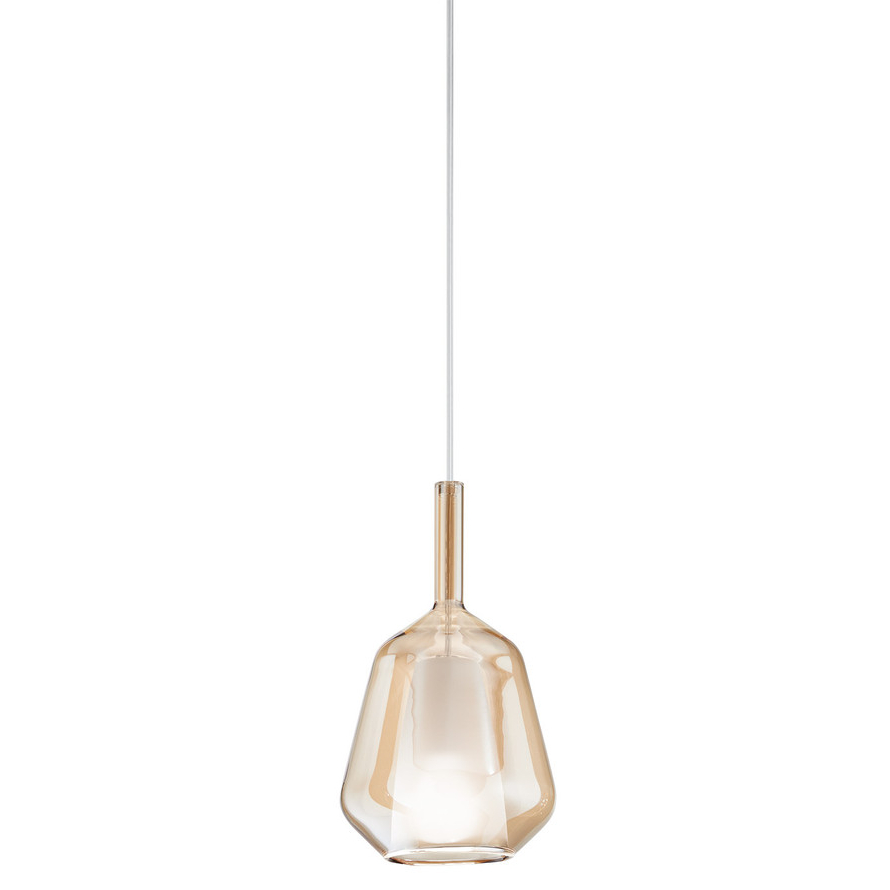 Lampada a sospensione vetro ambra E27 Ø18