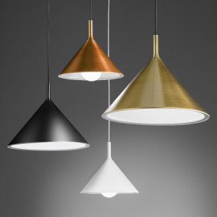 Lampada a sospensione E27 conica bianca