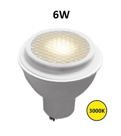 LED GU10 6W 300lm 3000K 60° Wabengitter