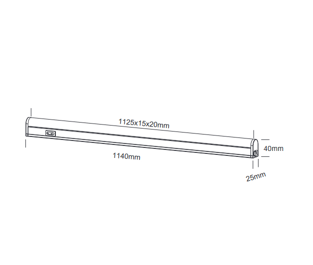 Lampada sottopensile LED 16W L.114cm
