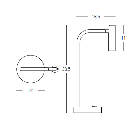 Lampada da tavolo LED oro opaco H.38,5cm 2,5W